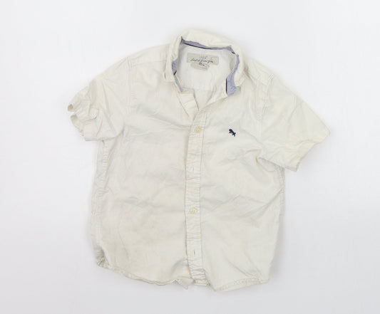 H&M Girls White Houndstooth  Basic Button-Up Size 6-7 Years
