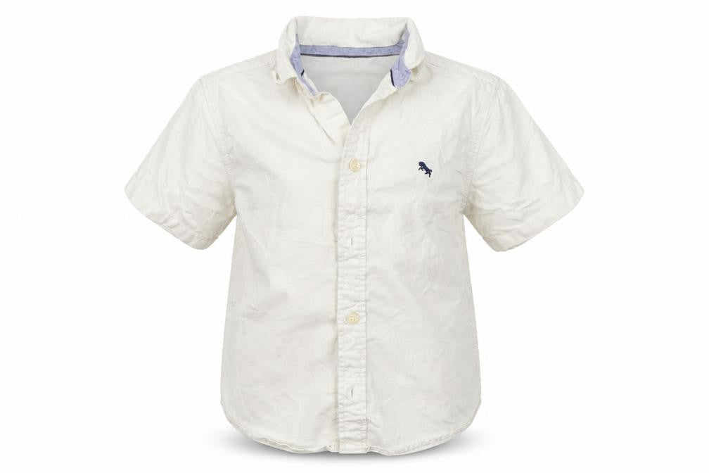 H&M Girls White Houndstooth  Basic Button-Up Size 6-7 Years