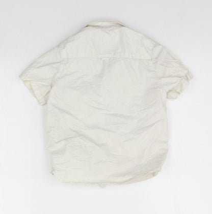 Back view of H&M girls’ white houndstooth basic button-up, size 6-7, years
