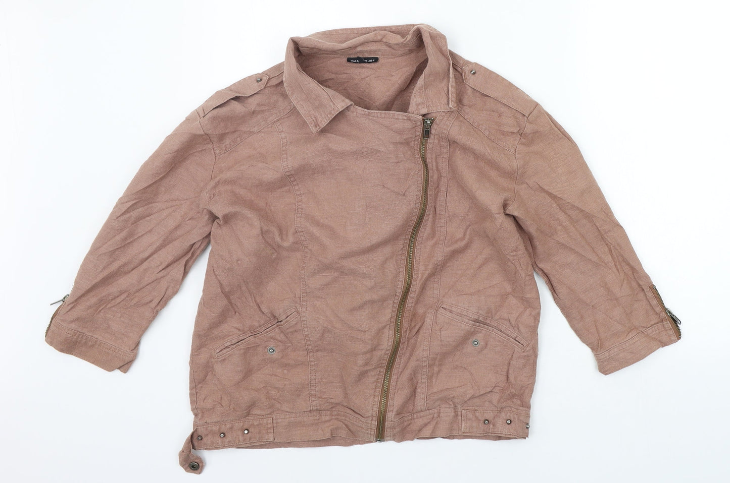 WAREHOSUE Womens Beige   Jacket Coat Size 10