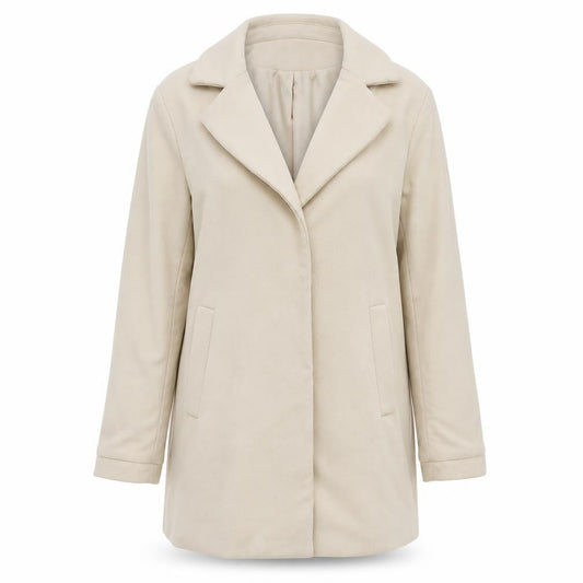 H&M Womens Beige Houndstooth  Jacket Coat Size 10