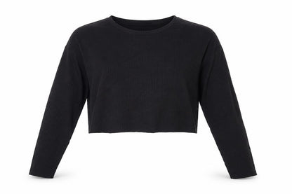Front view of ASOS women’s black basic t-shirt, size UK 12