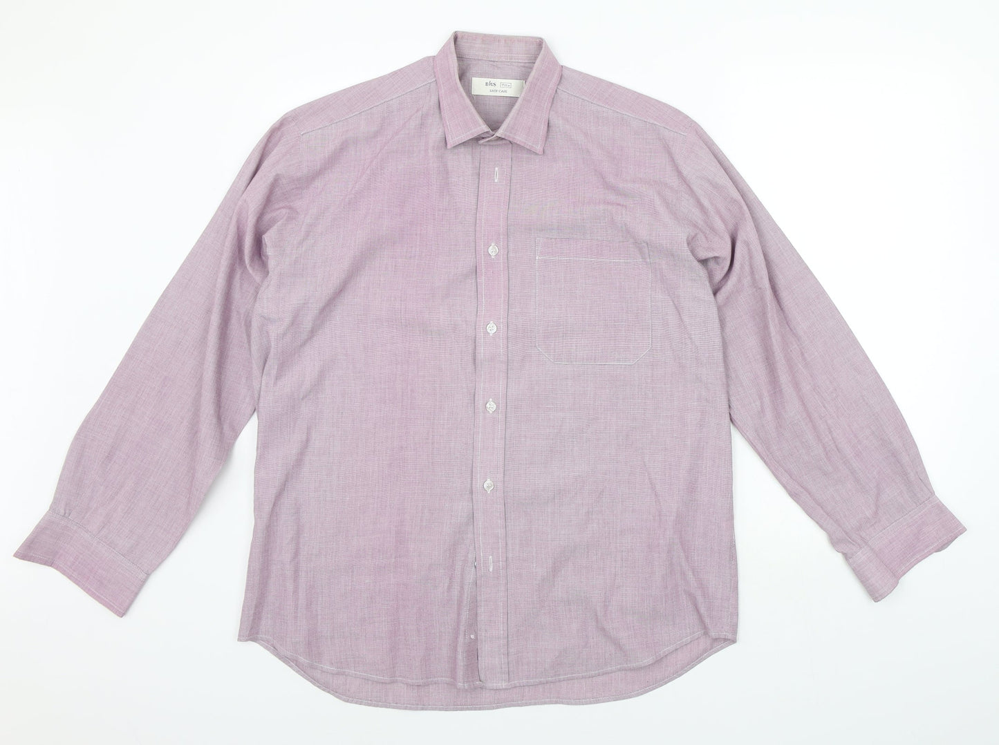 BHS Mens Purple    Button-Up Size 15.5