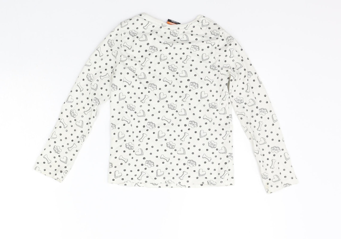 George Boys White Geometric  Basic T-Shirt Size 6-7 Years