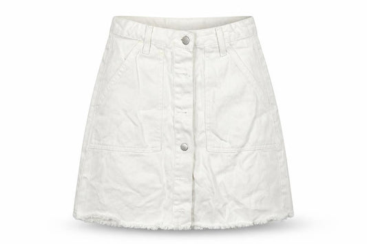 Denim & Co. Womens Silver Houndstooth  A-Line Skirt Size 8