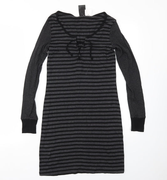 H&M Womens Black Striped  Fit & Flare  Size S