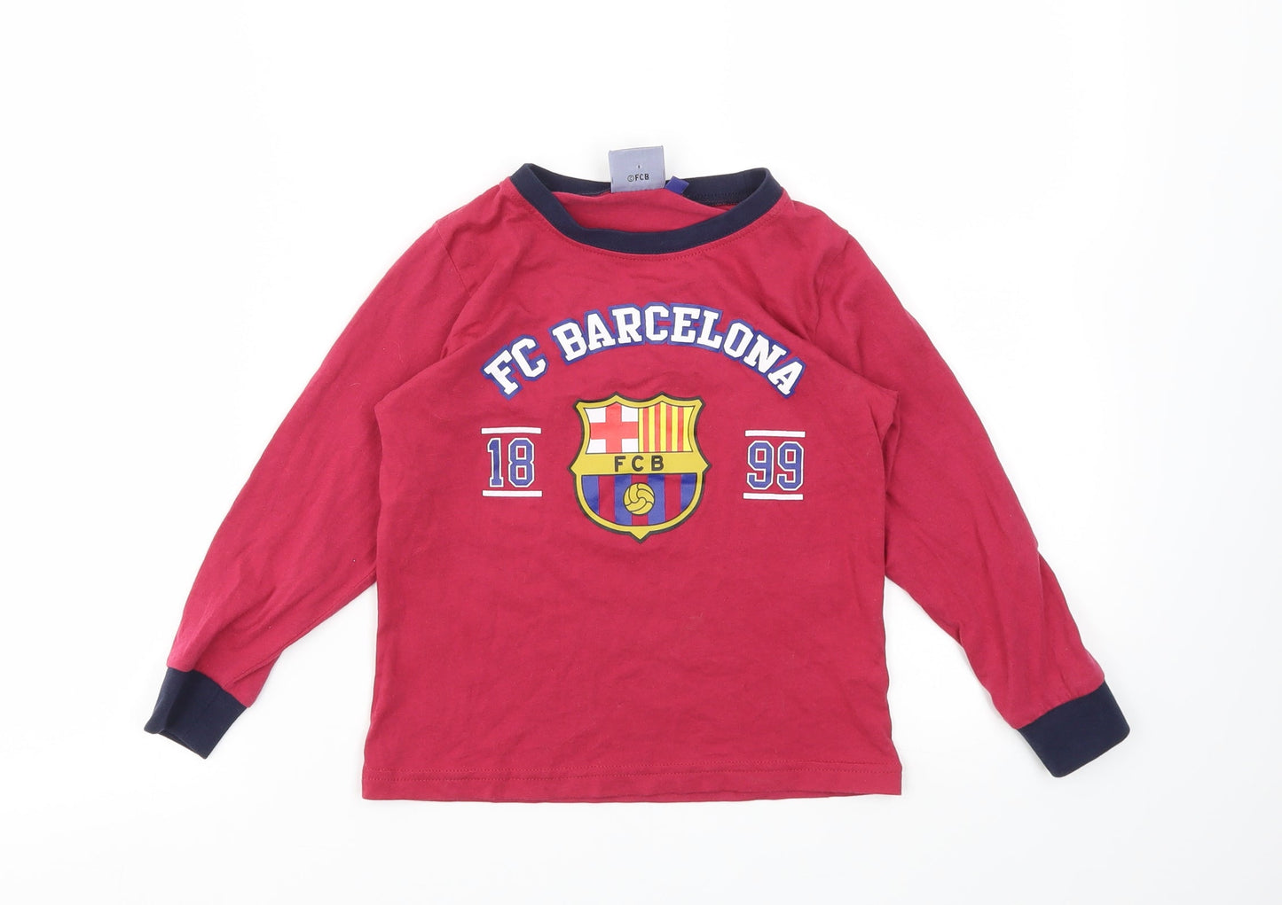 FCB Boys Red   Basic T-Shirt Size 5-6 Years