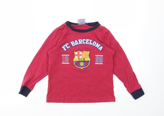 FCB Boys Red   Basic T-Shirt Size 5-6 Years