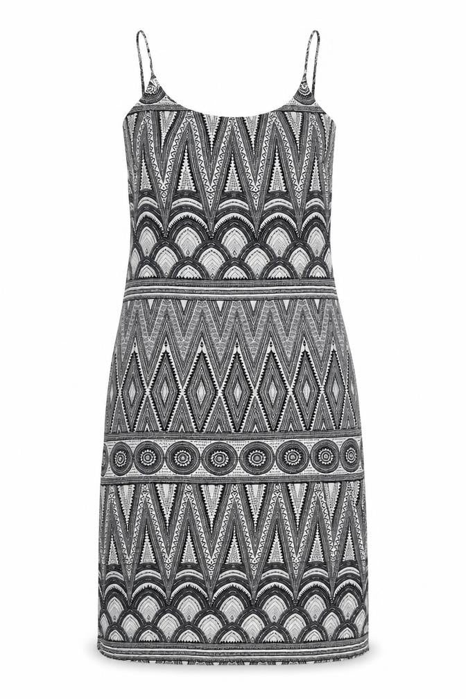 H&M Womens Black Geometric  Fit & Flare  Size 4