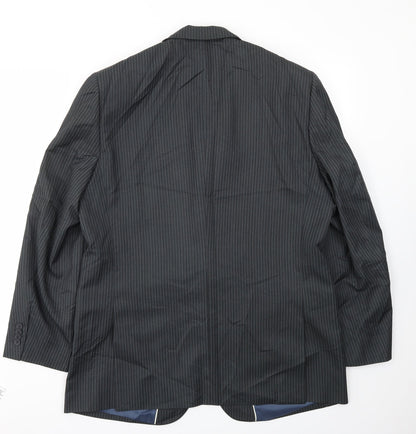 Aspen & Court Mens Grey Striped  Jacket Blazer Size 44