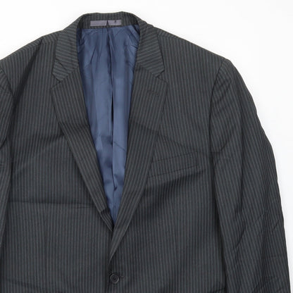 Aspen & Court Mens Grey Striped  Jacket Blazer Size 44