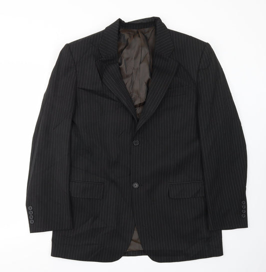 Taylor & Reece Mens Black Striped  Jacket Blazer Size 40