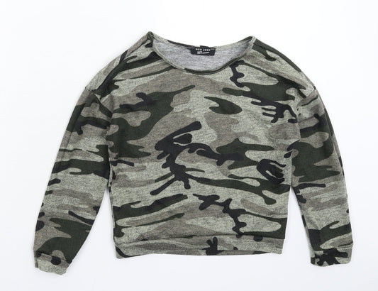 New Look Girls Multicoloured Camouflage  Pullover Jumper Size 10-11 Years