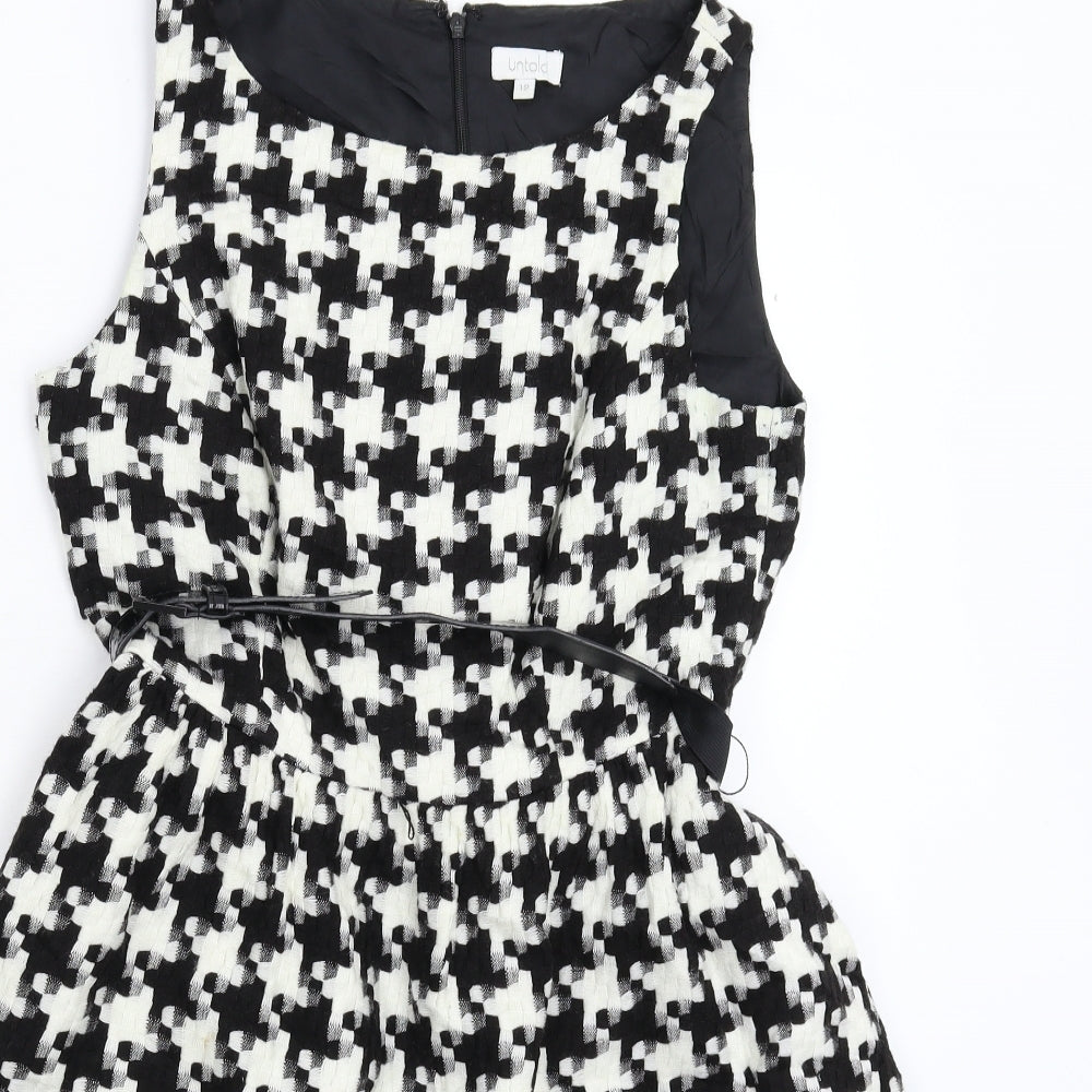Untold Womens Multicoloured Houndstooth  Fit & Flare  Size 12