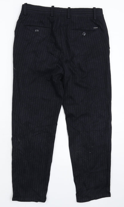 Mango Womens Blue Striped  Trousers  Size 28 in L25 in