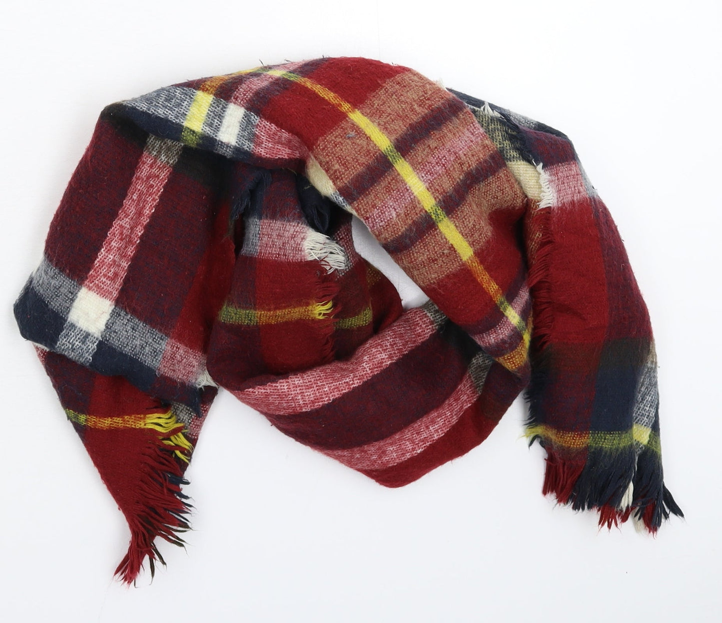 Preworn Womens Multicoloured Check Knit  Scarf