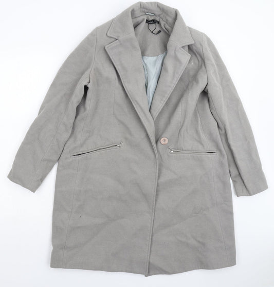Boohoo Womens Grey   Overcoat Coat Size 14