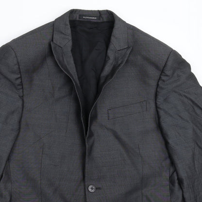 Preloved Alessandrini Mens Grey   Jacket Suit Jacket Size 40 - Detail