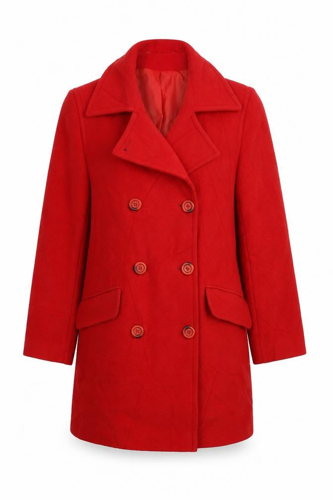 NuAge Womens Red   Pea Coat Coat Size 10