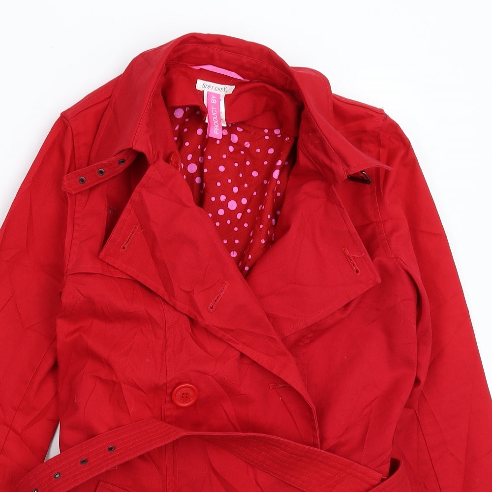 SOFT GREY Womens Red   Jacket Coat Size 8