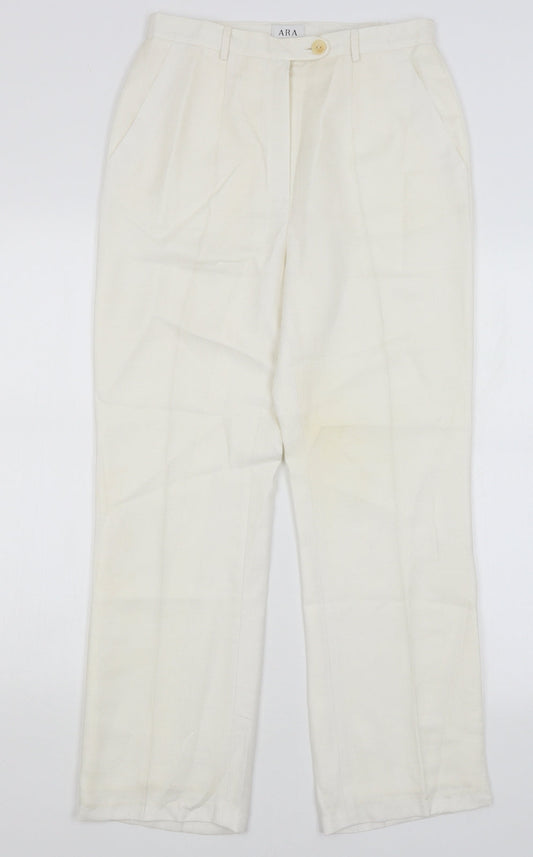 ara Womens White   Trousers  Size 12 L27 in