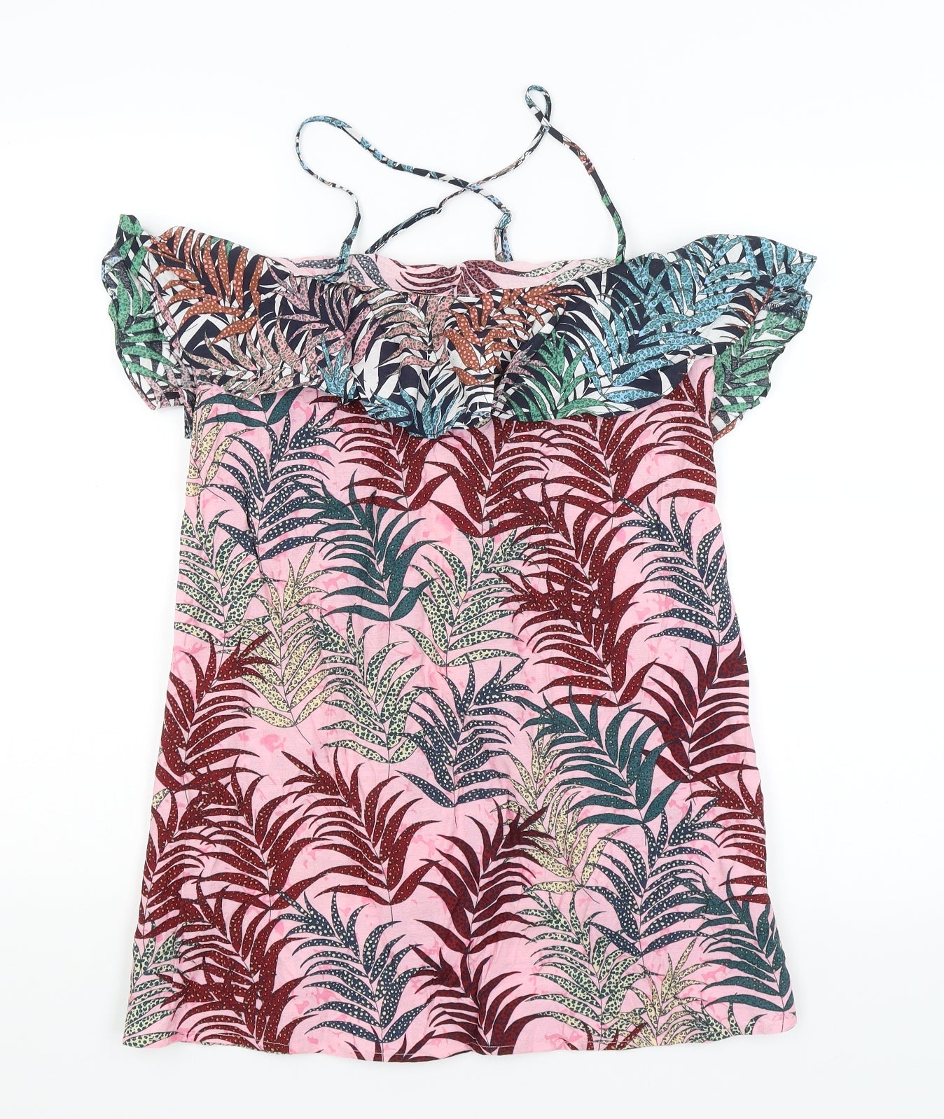 Misstruth Womens Pink Floral  Basic Blouse Size 8