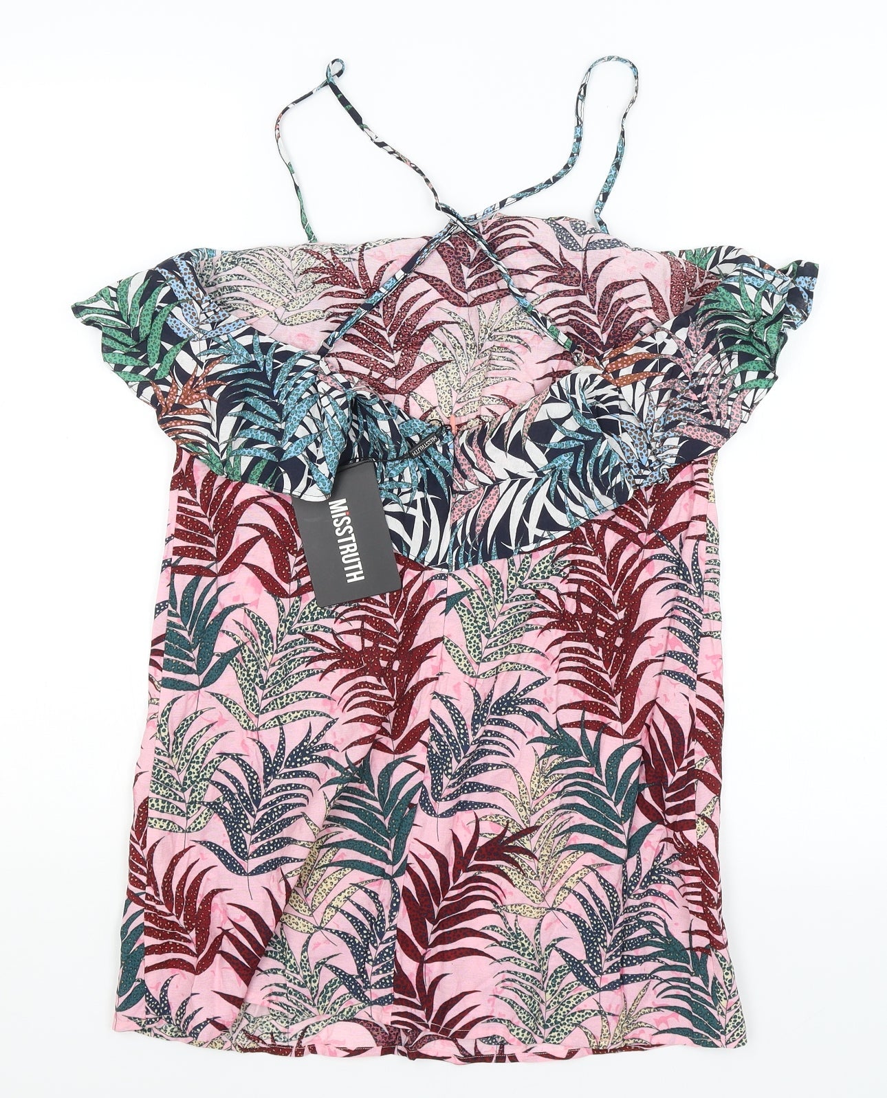 Misstruth Womens Pink Floral  Basic Blouse Size 8