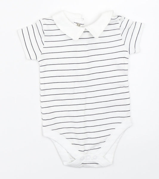 Nutmeg Baby White Striped  Babygrow One-Piece Size 0-3 Months