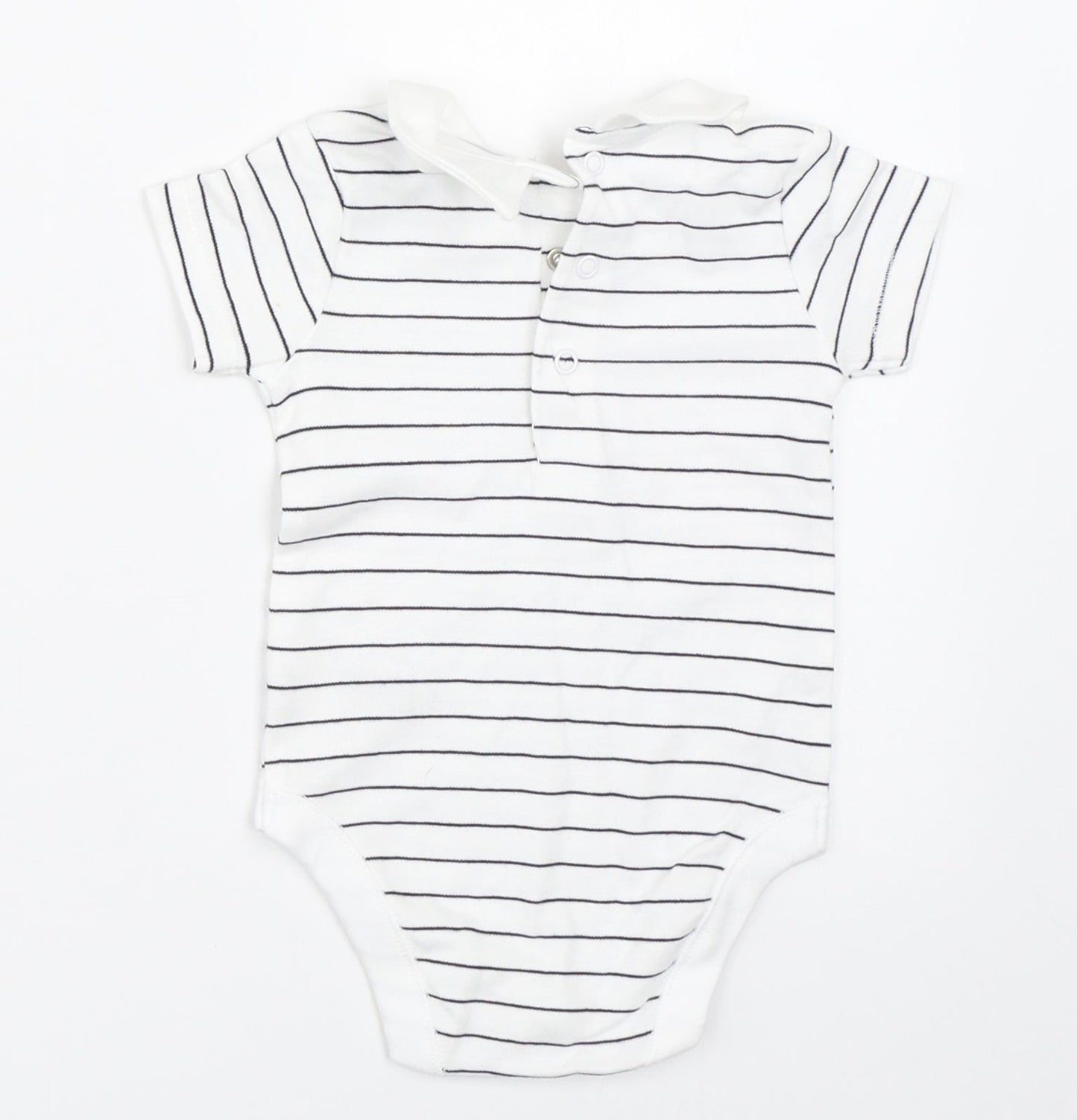 Nutmeg Baby White Striped  Babygrow One-Piece Size 0-3 Months