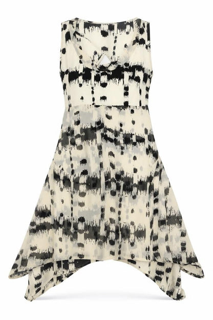 Front view of ASOS women’s beige fit & flare, size UK 8