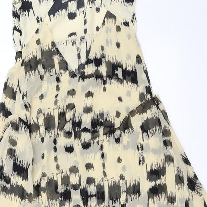 Brand and care label for ASOS women’s beige fit & flare, size UK 8