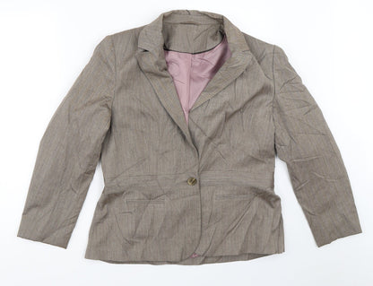 Preloved F&F Womens Beige   Jacket Blazer Size 14 - Front