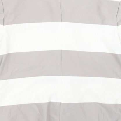 Queenspark Womens Grey Striped  Jacket Blazer Size 12