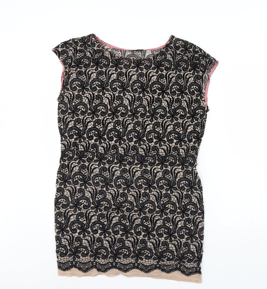 NEXT Womens Black Fair Isle  Basic Blouse Size 14