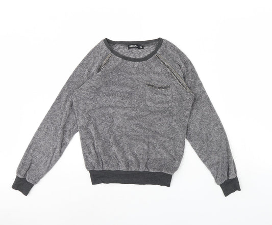 Redial Womens Grey   Pullover Jumper Size M