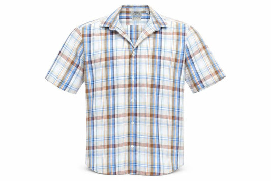 Peter England Mens Blue Check   Button-Up Size M