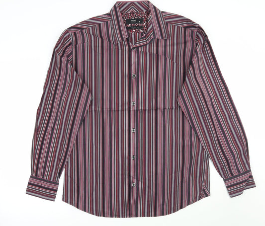NEXT Mens Black Striped   Button-Up Size M