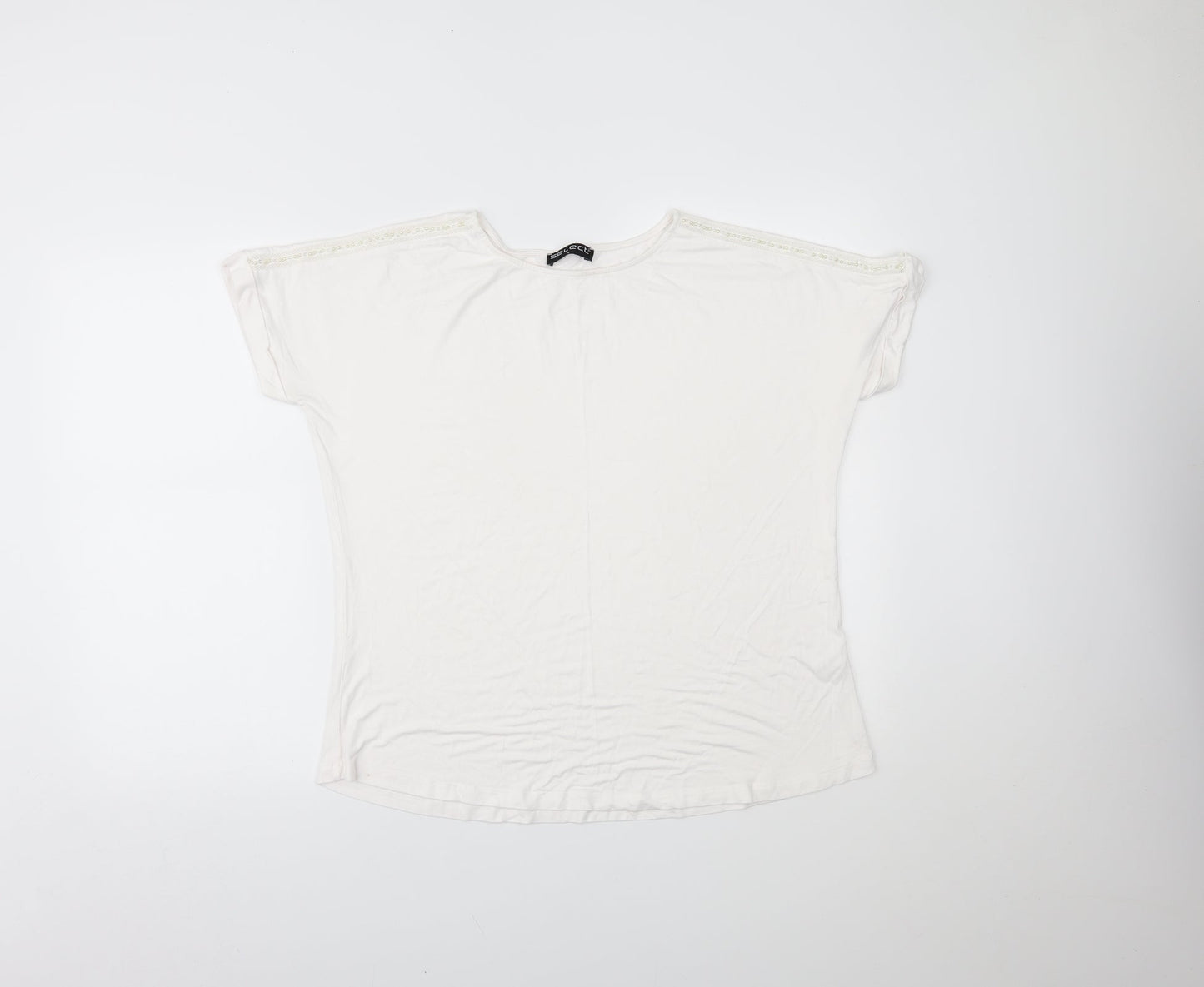 Select Womens White   Basic T-Shirt Size L