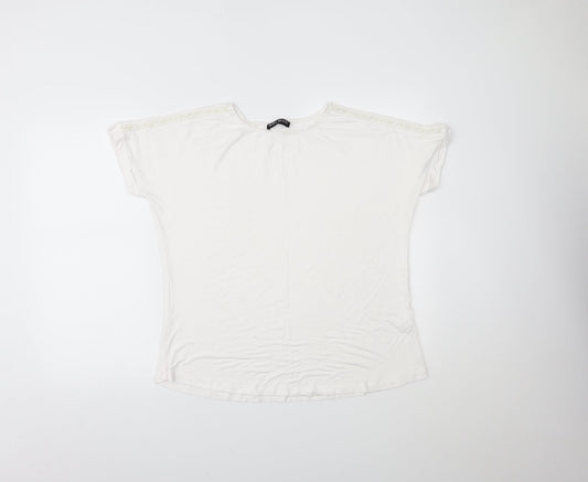 Select Womens White   Basic T-Shirt Size L