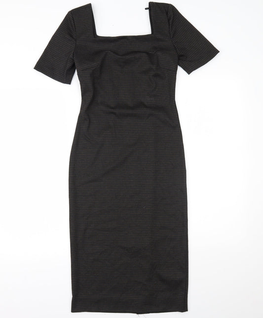 nexr Womens Brown Houndstooth  Pencil Dress  Size 6