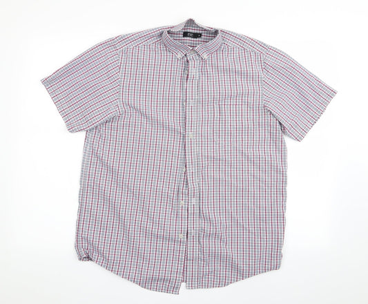 Florence and Fred Mens Red Check   Button-Up Size S
