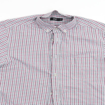 F&F Mens Red Check   Button-Up Size S