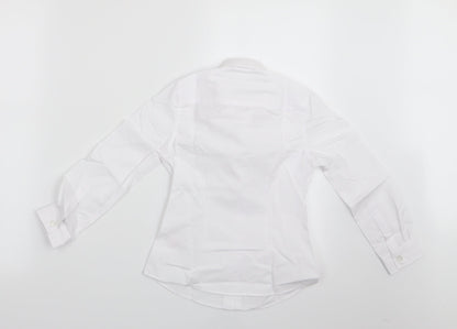 Preloved Florence and Fred Boys White   Basic Button-Up Size 6-7 Years  - School Shirt - Back