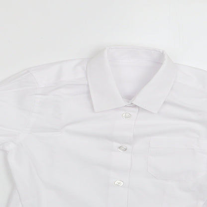 Preloved Florence and Fred Boys White   Basic Button-Up Size 6-7 Years  - School Shirt - Detail
