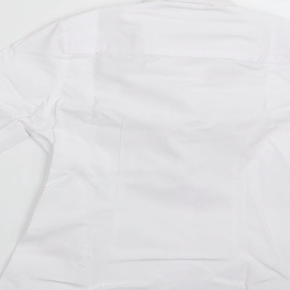 Preloved Florence and Fred Boys White   Basic Button-Up Size 6-7 Years  - School Shirt - Label