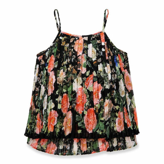 MissKoo Womens Black Floral  Camisole Blouse Size M  - Layered