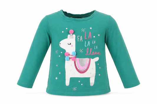 George Girls Green Animal Print  Basic T-Shirt Size 12-18 Months  - Fa La La Lama