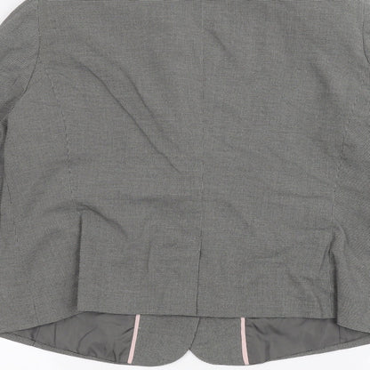 Brand and care label for EVIE women’s grey jacket, size UK 18