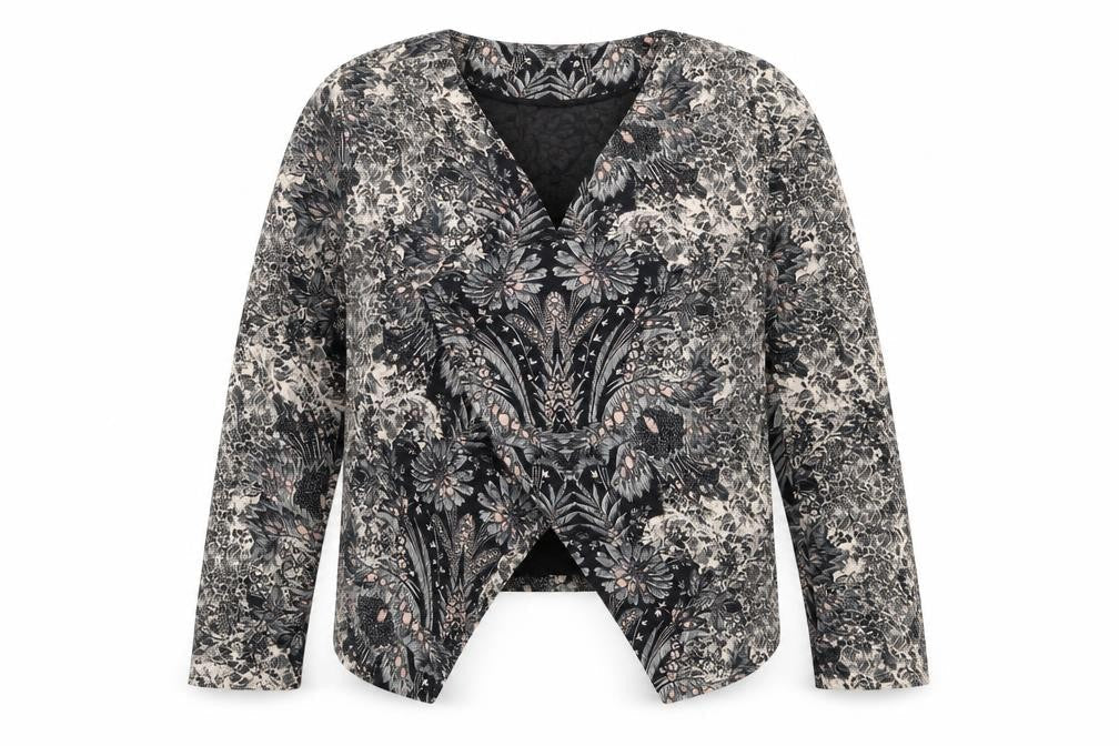 Peacocks Womens Black Floral  Jacket  Size 14
