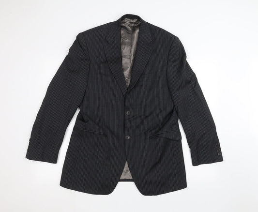 Marks and Spencer Mens Black Striped  Jacket Suit Jacket Size 38